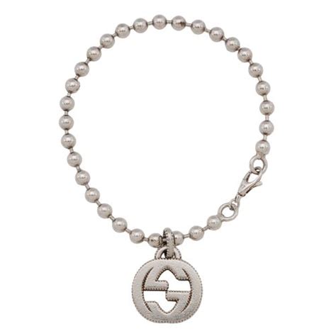 gucci boule sterling silver bead bracelet|gucci interlocking g chain bracelet.